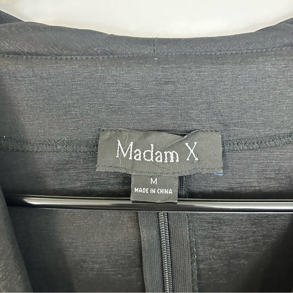 Madame X Black Vintage Pleated Rhinestone Ruched Faux Rap Blouse/Jacket Size M - Picture 8 of 12